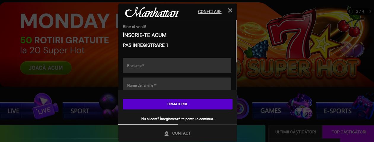 Înregistrează un cont nou introducând prenumele și numele de familie